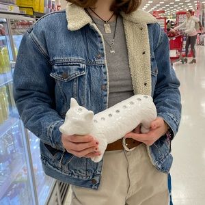 VINTAGE RELAXED FIT SHERPA TRUCKER JACKET